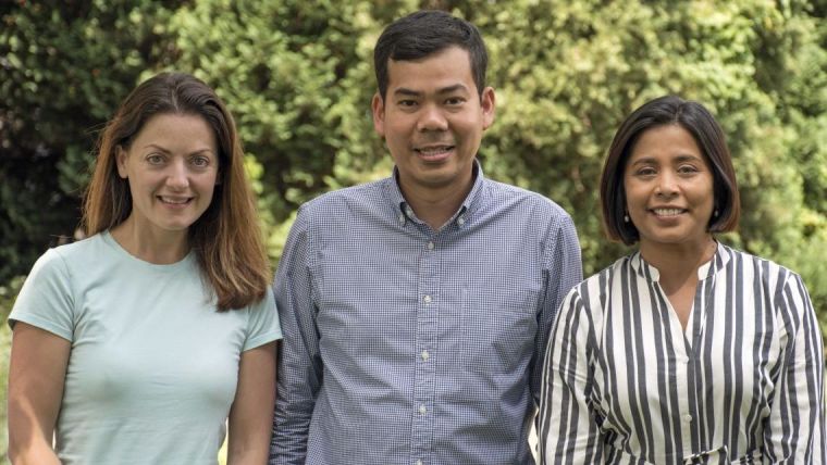 Prof Andi Roy (right) with colleagues Dr Beth Psaila and Dr Supat Thongjuea